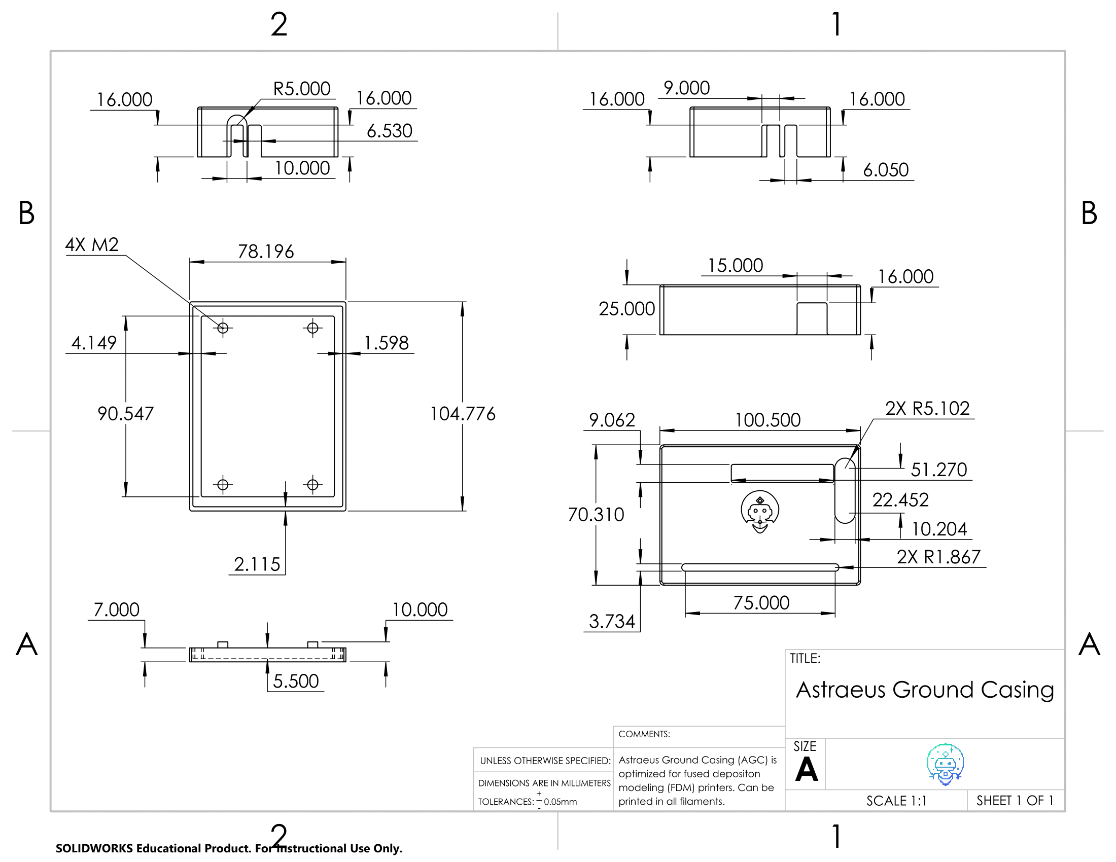 2D Design of the Astraeus Aero Case